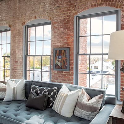 Wood interior Andersen E-Series double-hung windows