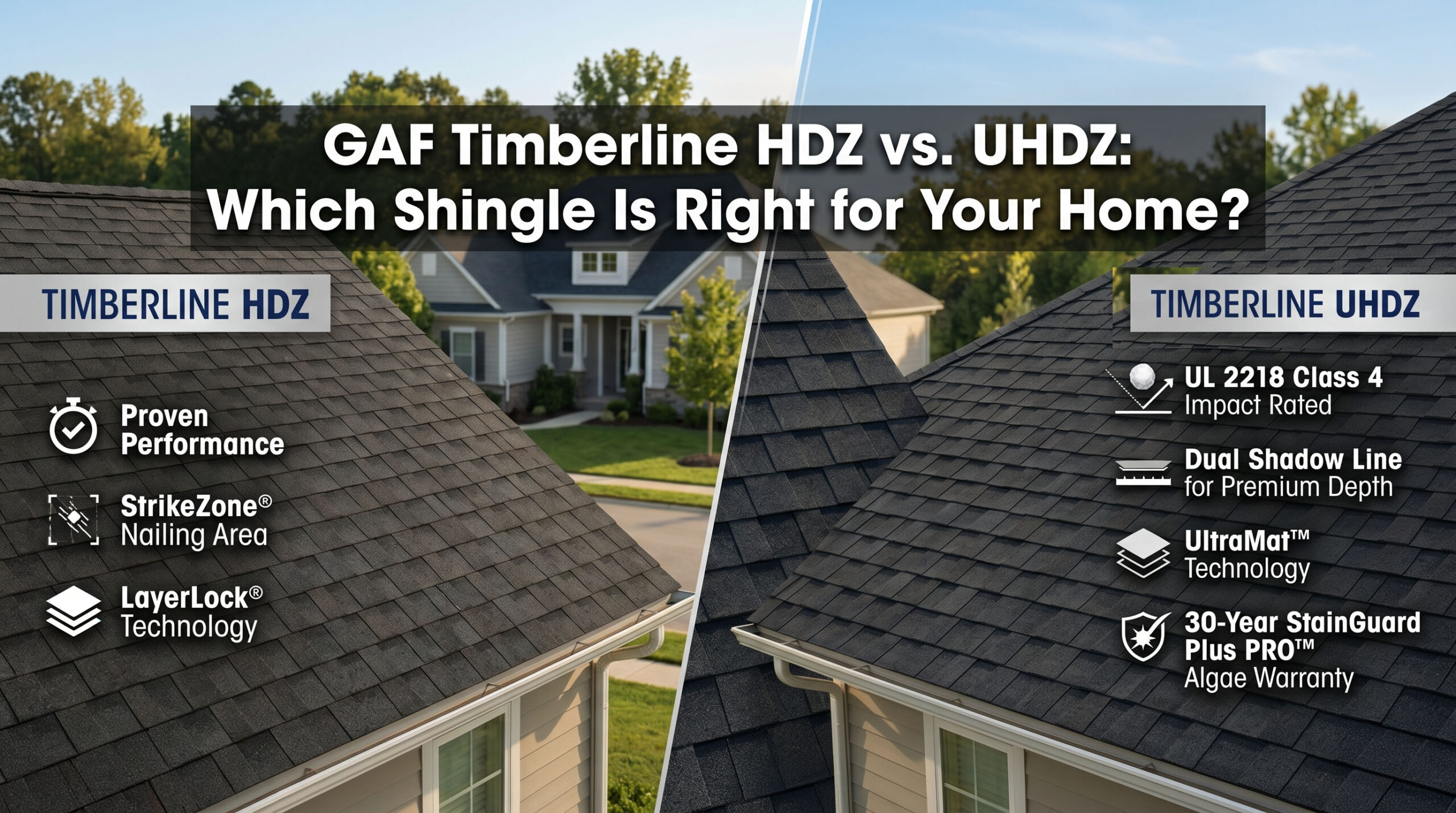 GAF Timberline HDZ versus Timberline UHDZ comparison